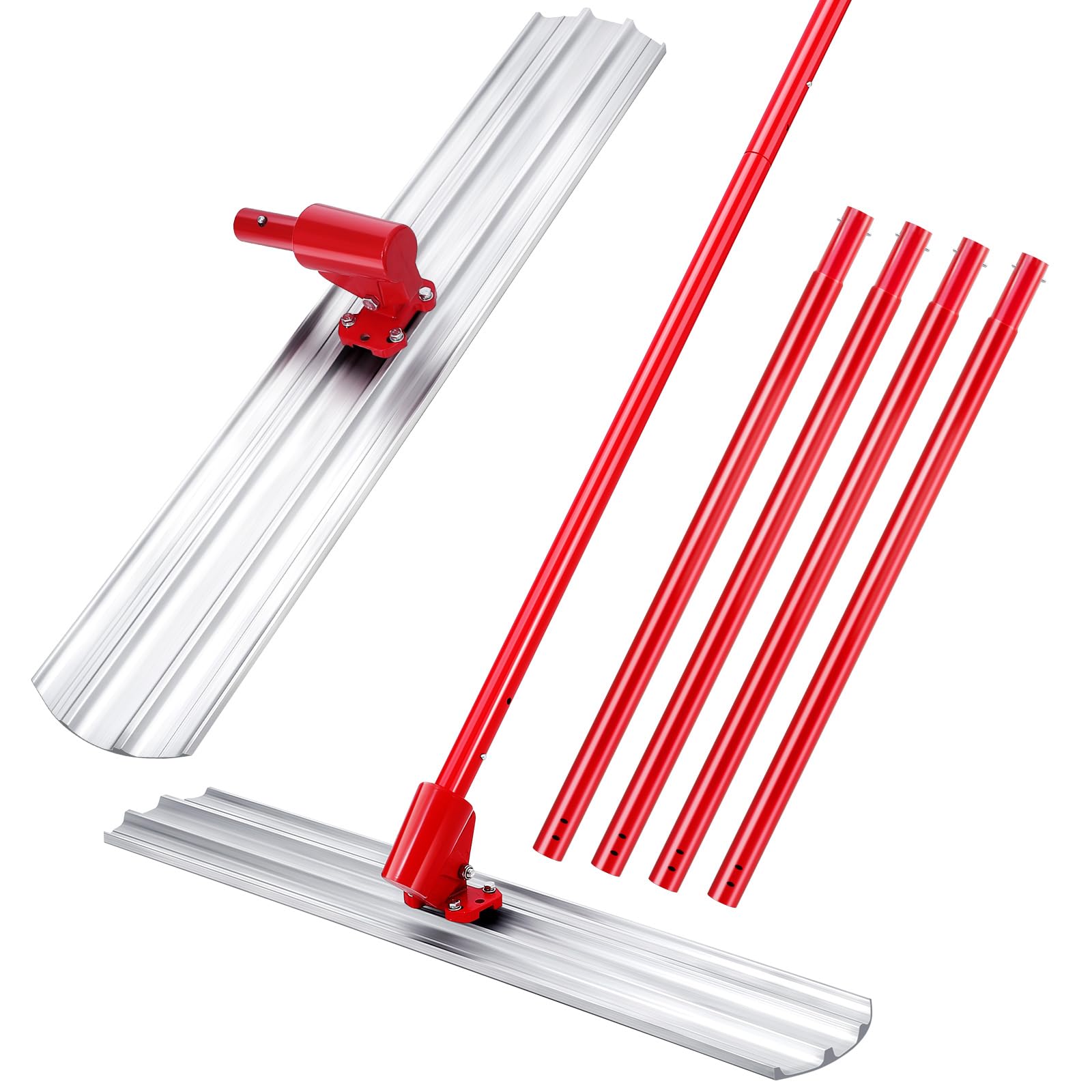 Kit Frattazzo Magnesio Garvee 46"x8" per Lisciatura Calcestruzzo - Angolo Regolabile, 4 Pali Telescopici, Ideale per Vialetti e Patii | Perfetto Regalo Festa del Papà