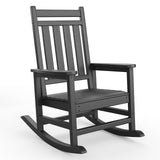 Garvee Sedia a Dondolo HDPE Outdoor Poltrona Alta Resistente alle Intemperie Patio Veranda Nero