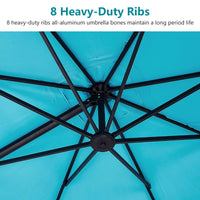 Ombrellone in alluminio GARVEE 300x300cm verde, parasole da esterno resistente alle intemperie