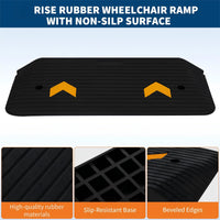 Rampa di soglia in gomma Garvee da 3,5", capacità di carico di 33.000 libbre, antiscivolo, portatile, robusta per sedie a rotelle e scooter, uso versatile, 35,5" L x 21" W x 3,5" H, nera