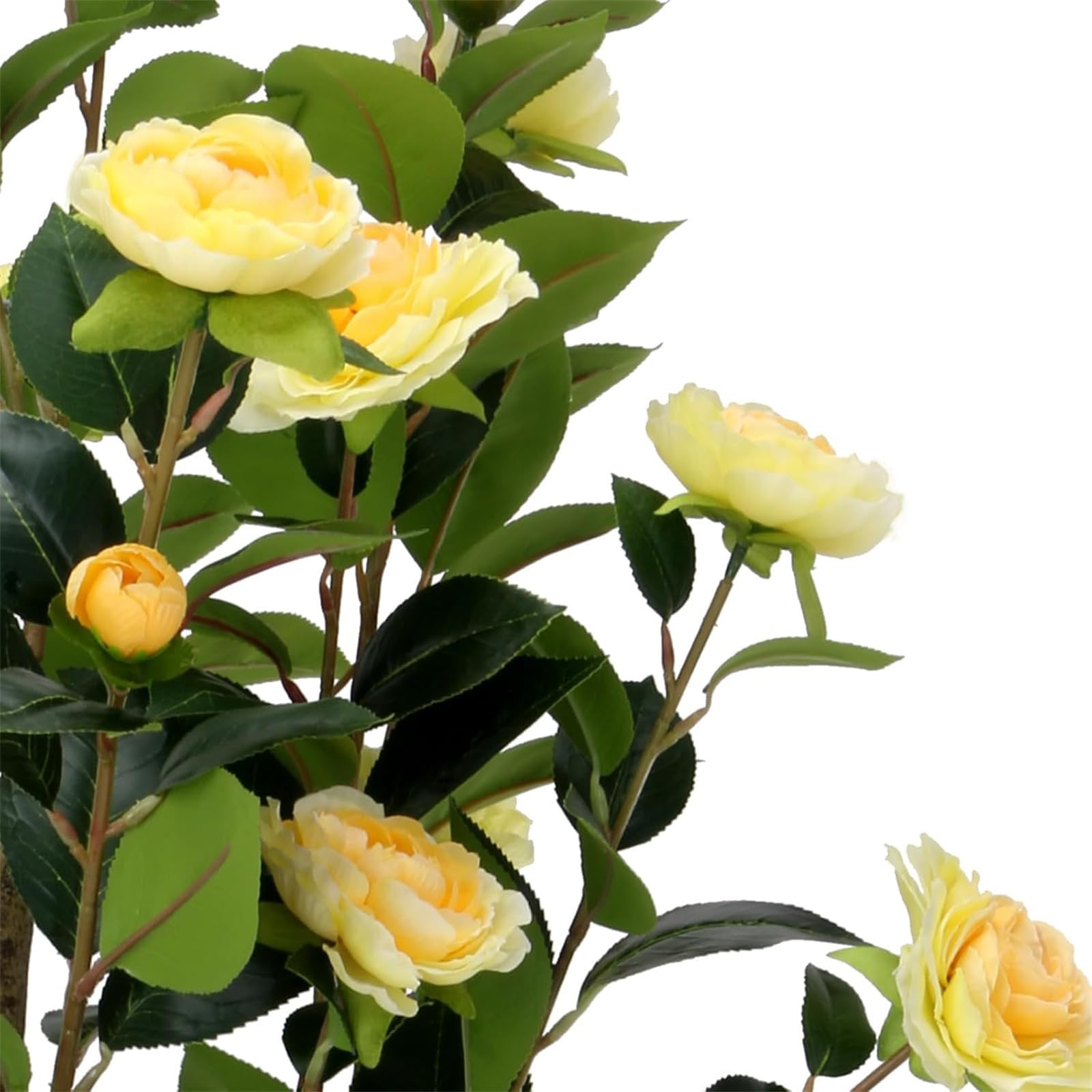 Albero di camelia artificiale Garvee da 3 piedi con fiori realistici per uso interno ed esterno, bassa manutenzione, durevole, verde