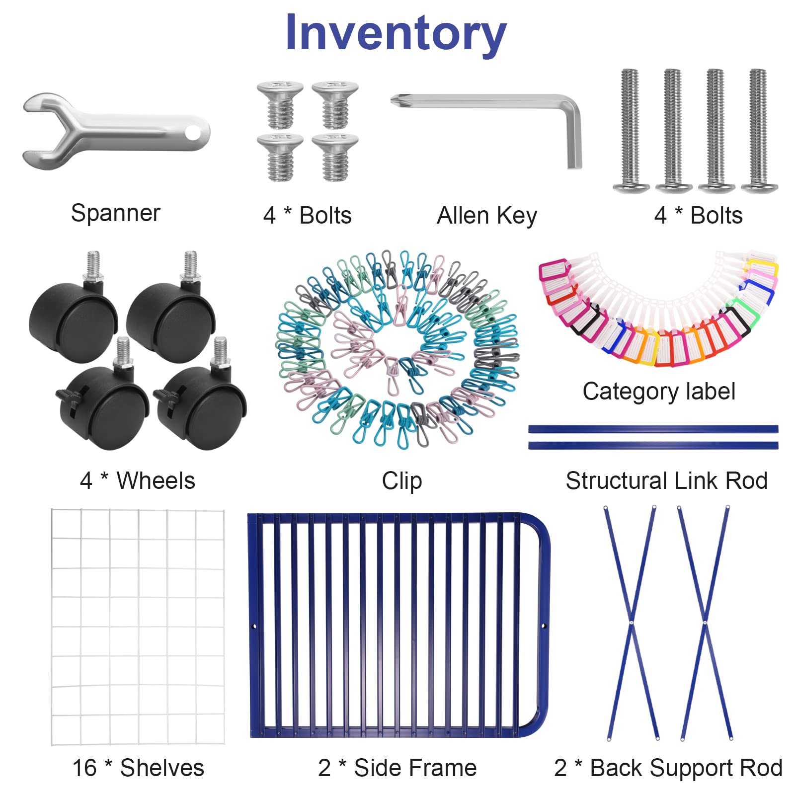 Stendibiancheria Garvee Art con 16 ripiani rimovibili, mobile, in metallo, per scuole e studi, 26x26x18 pollici, salvaspazio