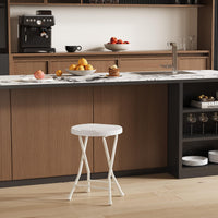 Sgabello/sedia pieghevole Garvee con maniglia, capacità di carico di 600 libbre, piedini antiscivolo, struttura in acciaio per campeggio e cucina, leggero e compatto, nero