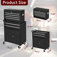 Armadio portautensili Garvee con 8 cassetti, mobile, 2 in 1 staccabile, in metallo, con serratura, per officina e garage, 24 pollici, nero