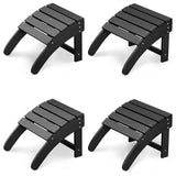 Garvee Ottomano Per Sedia Adirondack In HDPE Resistente Alle Intemperie Per Giardino E Piscina 46x47.5x35.8 cm Bianco - Black
