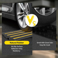 Rampa di soglia in gomma nera Garvee, capacità di carico di 50 tonnellate, lunghezza 48'', antiscivolo, resistente ai raggi UV, protezione dei cavi per auto e sedie a rotelle