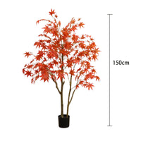 Albero di acero artificiale Garvee da 150 cm, foglie autunnali, foglie in silicone, vaso di plastica, decorazione versatile per la casa e la festa
