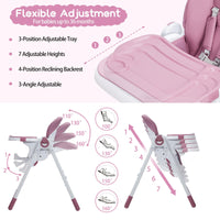 Seggiolone Garvee Baby, multifunzionale, regolabile in altezza e pieghevole, struttura in alluminio, vassoio rimovibile, leggero e sicuro, per la casa e il viaggio