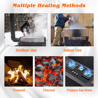 Evaporatore per sciroppo d'acero Garvee, 30x16x19 pollici, acciaio inossidabile 304, 21 galloni, 2 valvole, termometro per casa e esterni