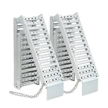 Rampe di carico pieghevoli Garvee in acciaio inox da 72" x 9" in tre pezzi per motociclette e tosaerba, mobili e sicure, 72" x 9", argento