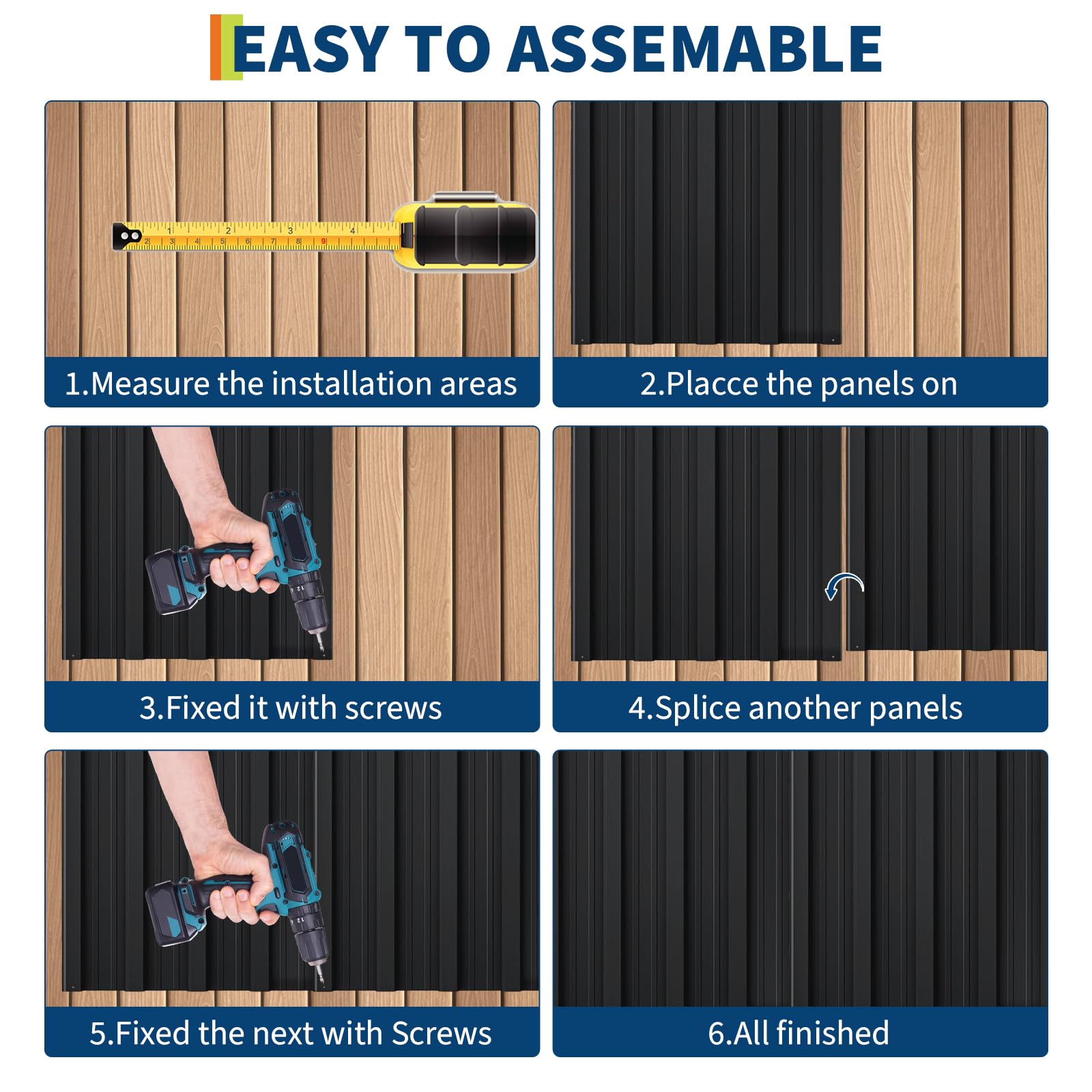 Garvee set da 20 pezzi di lamiere per coperture metalliche in acciaio zincato per carport e capannoni, 42,52 x 16,77 pollici, zincate, impermeabili