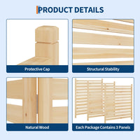 Garvee Recinzione per la privacy da esterno 33x40 pollici, in legno con fioriera per patio e giardino, resistente alle intemperie, robusta, autoportante, in legno naturale