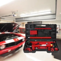 Garvee Porta Power Kit 12T Cric idraulico per impieghi gravosi, telaio in acciaio, set completo di riparazione con custodia per il trasporto per officina e cantiere, robusto, versatile, compatto