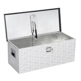 Cassetta Attrezzi Garvee Alluminio Sicura con Chiusura a Chiave per Pickup Full-Size 87,6x33x16,5 cm - Argento
