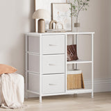 Garvee Mobile Archivio 3 Cassetti con Ripiani Aperti Supporto Stampante Struttura in Acciaio Bianco Sotto Scrivania per Ufficio e Casa - Bianco