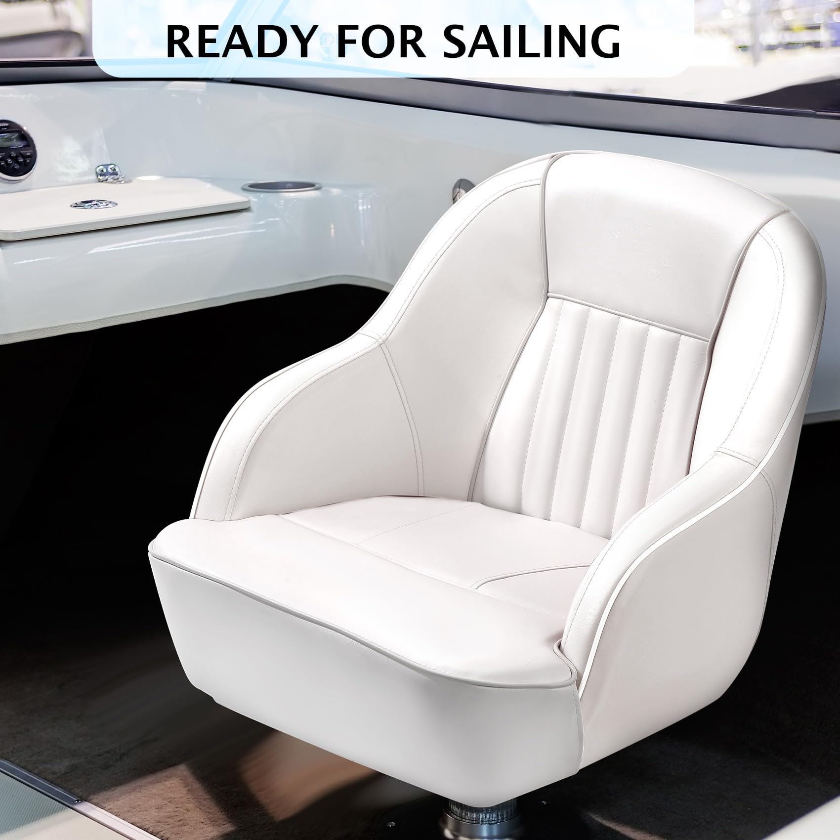 Sedile per barca pontone Garvee, modello Captain Bucket, in vinile marino con spugna spessa, robusto e confortevole, per barche da pesca e da turismo, 19,5" di altezza x 22" di larghezza x 21,5" di profondità.