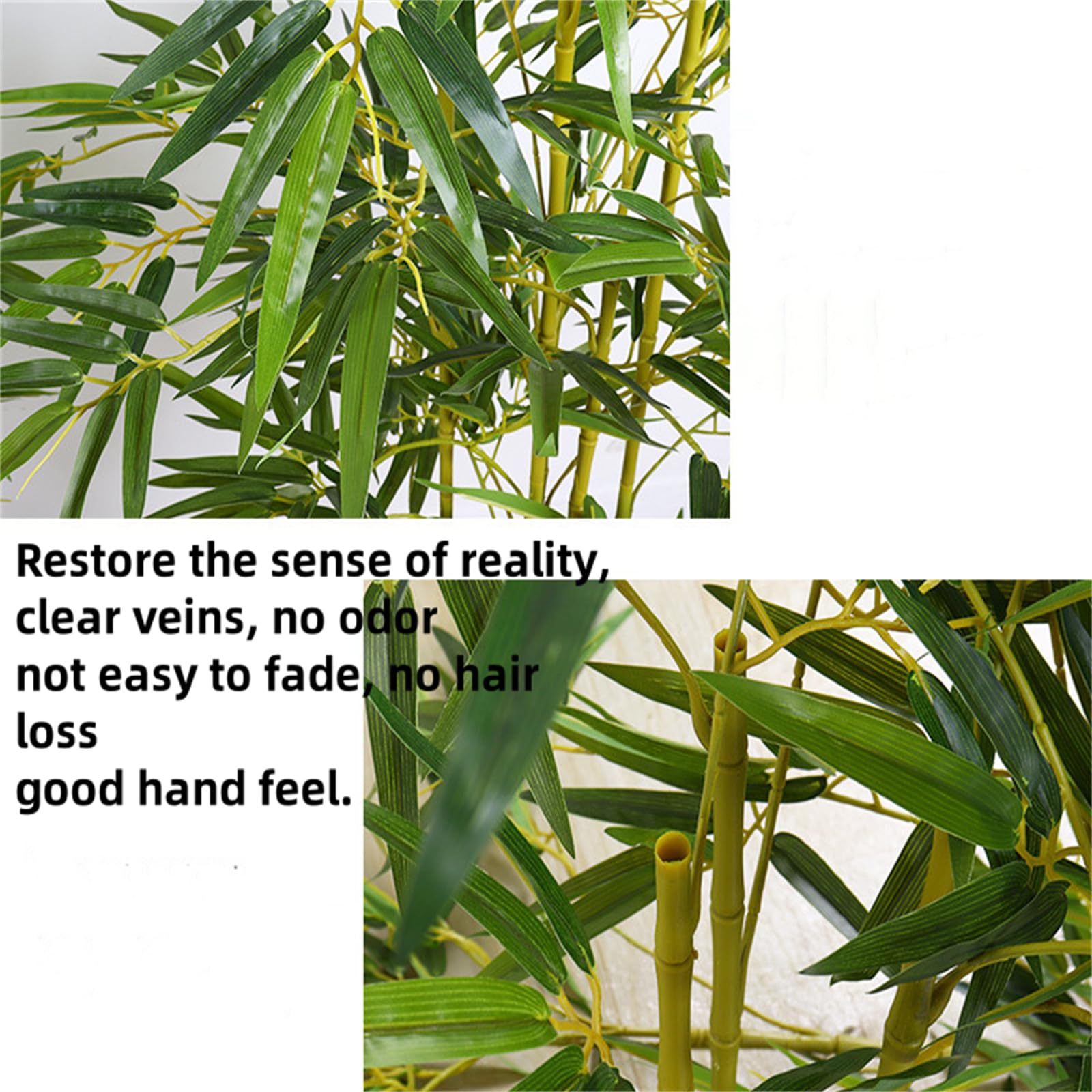 Albero di bambù artificiale Garvee da 5 piedi realizzato in materiale PU resistente con rami malleabili e base in cemento per uso interno ed esterno, verde