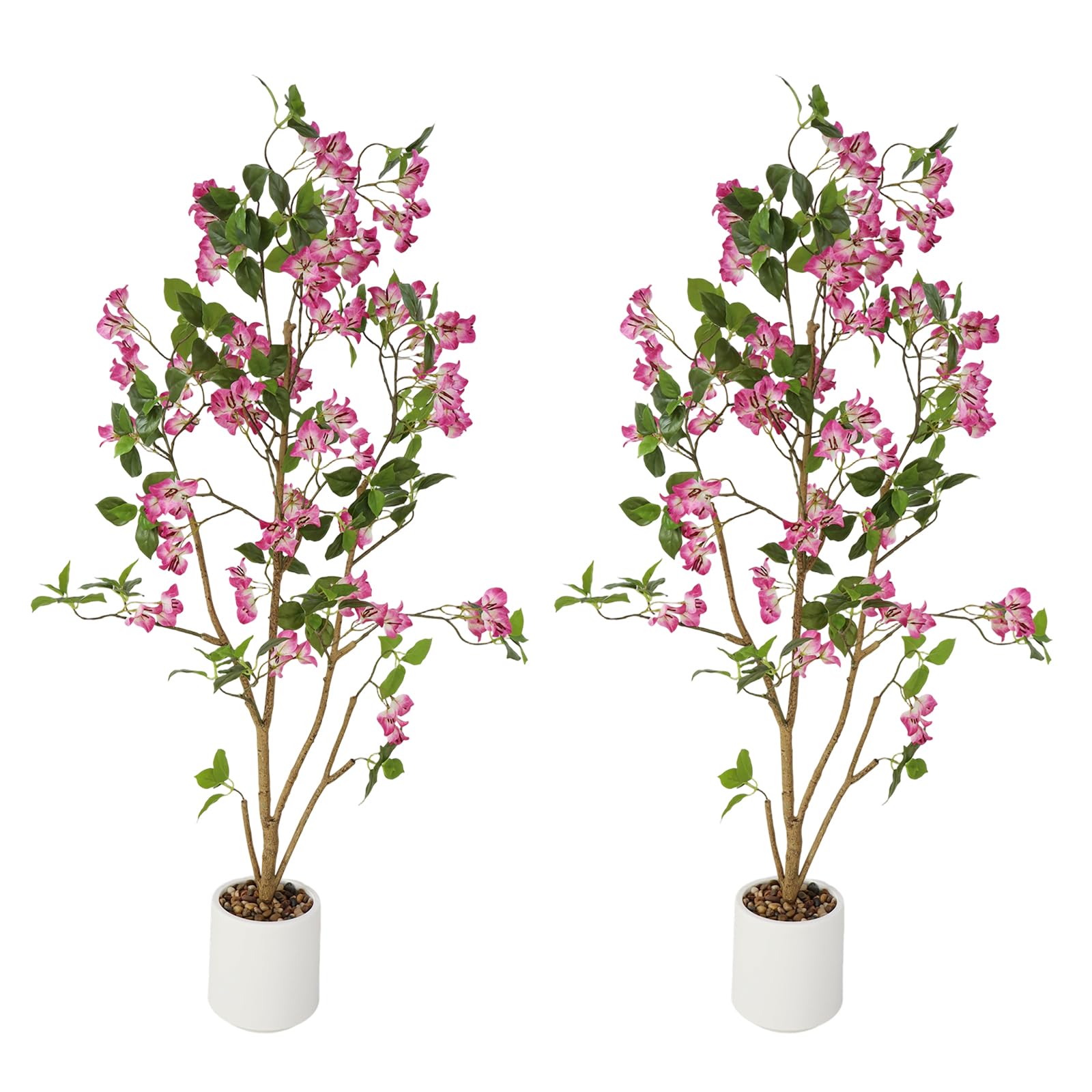 Garvee Set di 2 alberi artificiali da interno, realistici, senza manutenzione, materiale di alta qualità, per casa e ufficio, verde