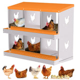 Nido per galline Garvee, 6 scomparti, acciaio zincato, antiruggine, spazioso, con vassoi rimovibili, per fattoria e giardino, 32"x17"x26,6" - Arancione