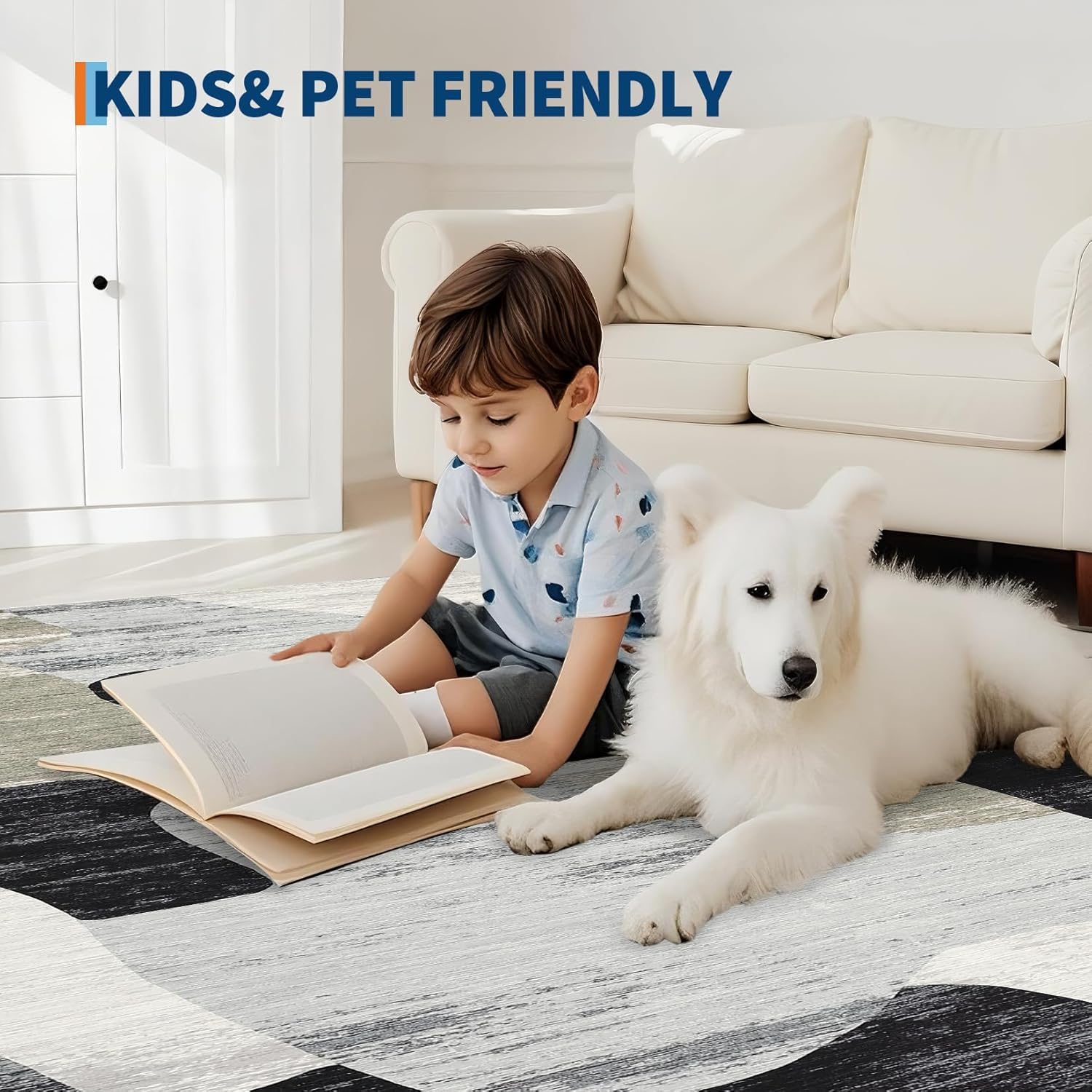 Tappeto da salotto moderno astratto Garvee, pelo corto, antiscivolo, lavabile in lavatrice, morbido, leggero, 60x230 cm, soggiorno, ufficio, multicolore