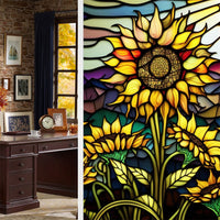 Pellicola per finestre Garvee con motivo a girasole, statica, protezione UV, 60x100 cm, autoadesiva, per casa e ufficio