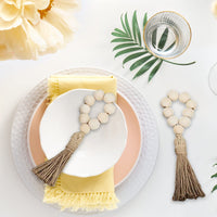Garvee Rond De Serviette De Table Holz Mit Pompons Natürlich Jute Für Hochzeit & Festive Occasions 12stück Set