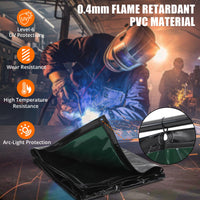 Parete Protettiva Saldatura Garvee 3 Pannelli 8x6 Piedi - PVC Ignifugo, Telaio Acciaio, Ruote, Protezione UV - Regalo Festa del Papà per Officina Garage