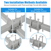 Guida for rimorchio per barche Garvee regolabile da 40 pollici con luci a LED, acciaio zincato antiruggine, per barche da sci, da pesca e a vela, montaggio flessibile, protezione in PVC, 46 pollici, nero