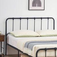 Letto in metallo vintage GARVEE 140x200 cm con rete a doghe, letto robusto per ragazzi, ampio spazio contenitivo, nero, ideale per stanze piccole