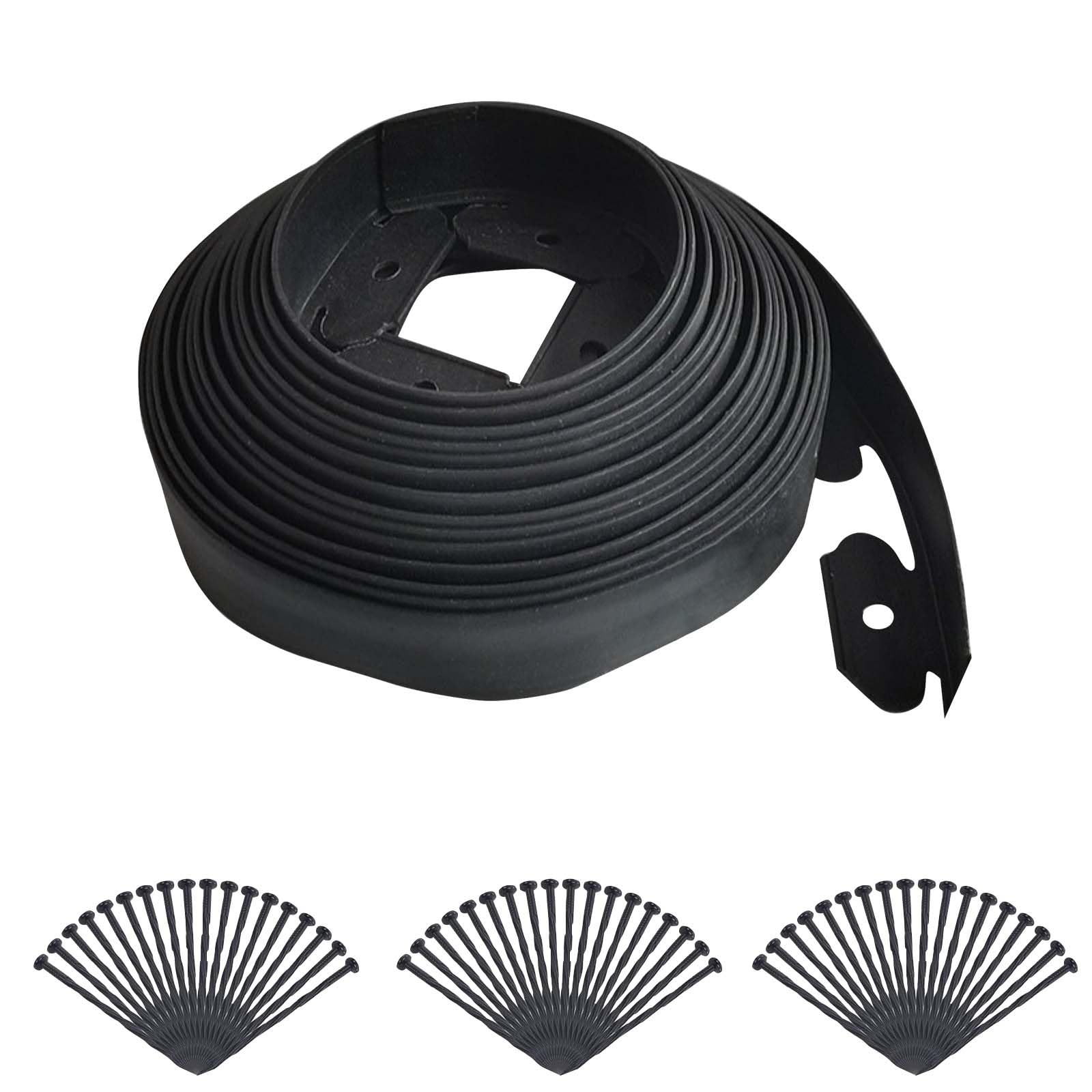 Kit di bordatura da giardino Garvee da 10 m in materiale PE flessibile, altezza 10 cm, per aiuole e sentieri con 30 picchetti resistenti, senza bisogno di scavare