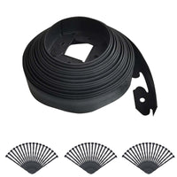 Kit di bordatura da giardino Garvee da 10 m in materiale PE flessibile, altezza 10 cm, per aiuole e sentieri con 30 picchetti resistenti, senza bisogno di scavare