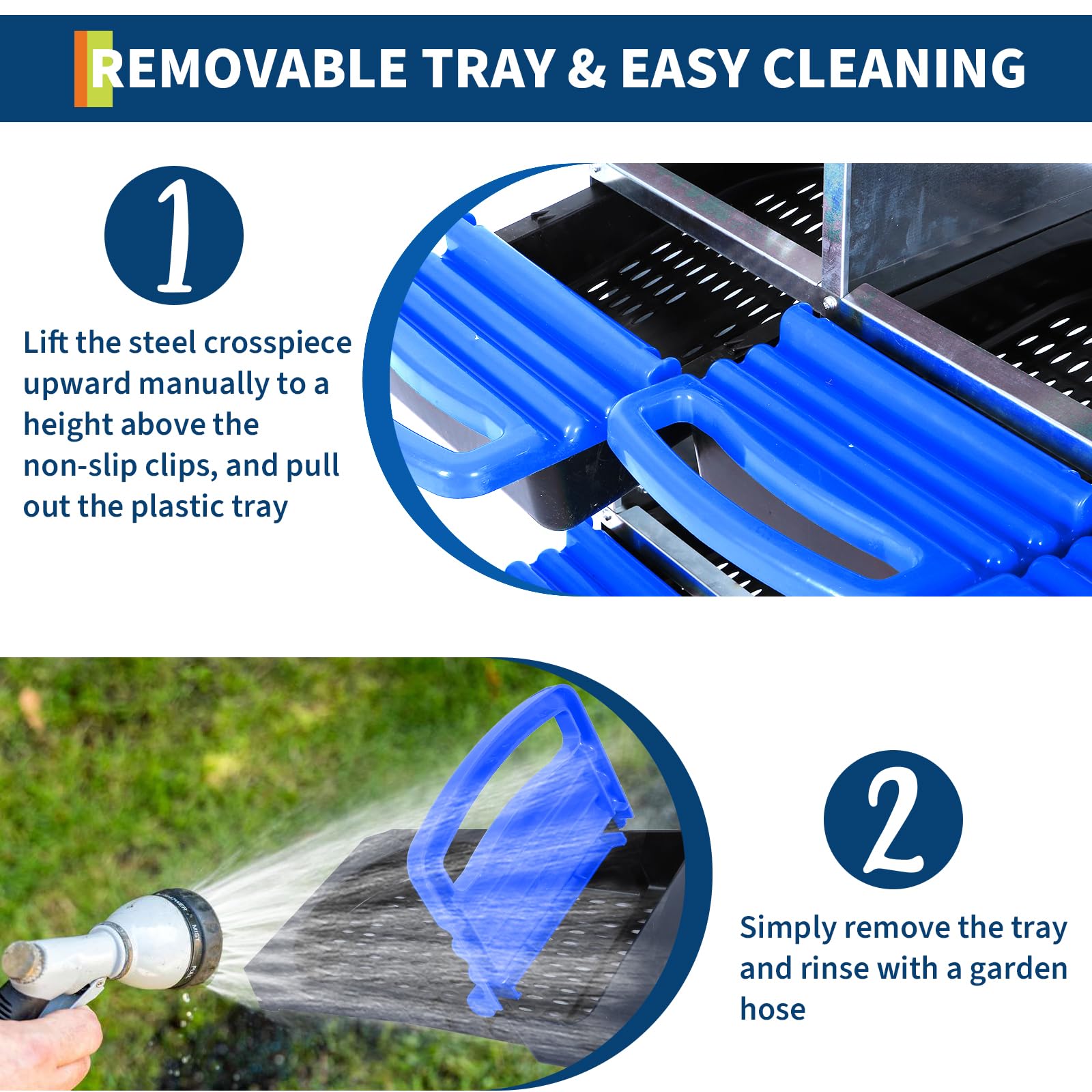 Nido per polli in metallo a 2 livelli Garvee - Con 10 scomparti, tetto impermeabile, base antiscivolo, design scorrevole