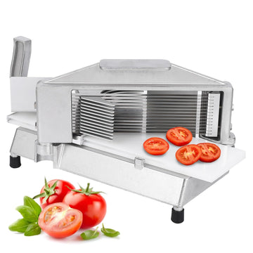 Affettatrice per pomodori Garvee Commercial, affettatrice per verdure in acciaio inossidabile per fette spesse 6 mm, manuale, argento, catering