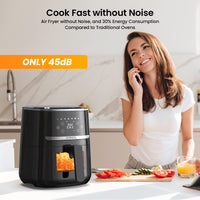 Friggitrice ad aria calda Garvee da 4,5 l e 1500 W con finestra di visualizzazione e tappetino da forno in silicone per la cucina di famiglia