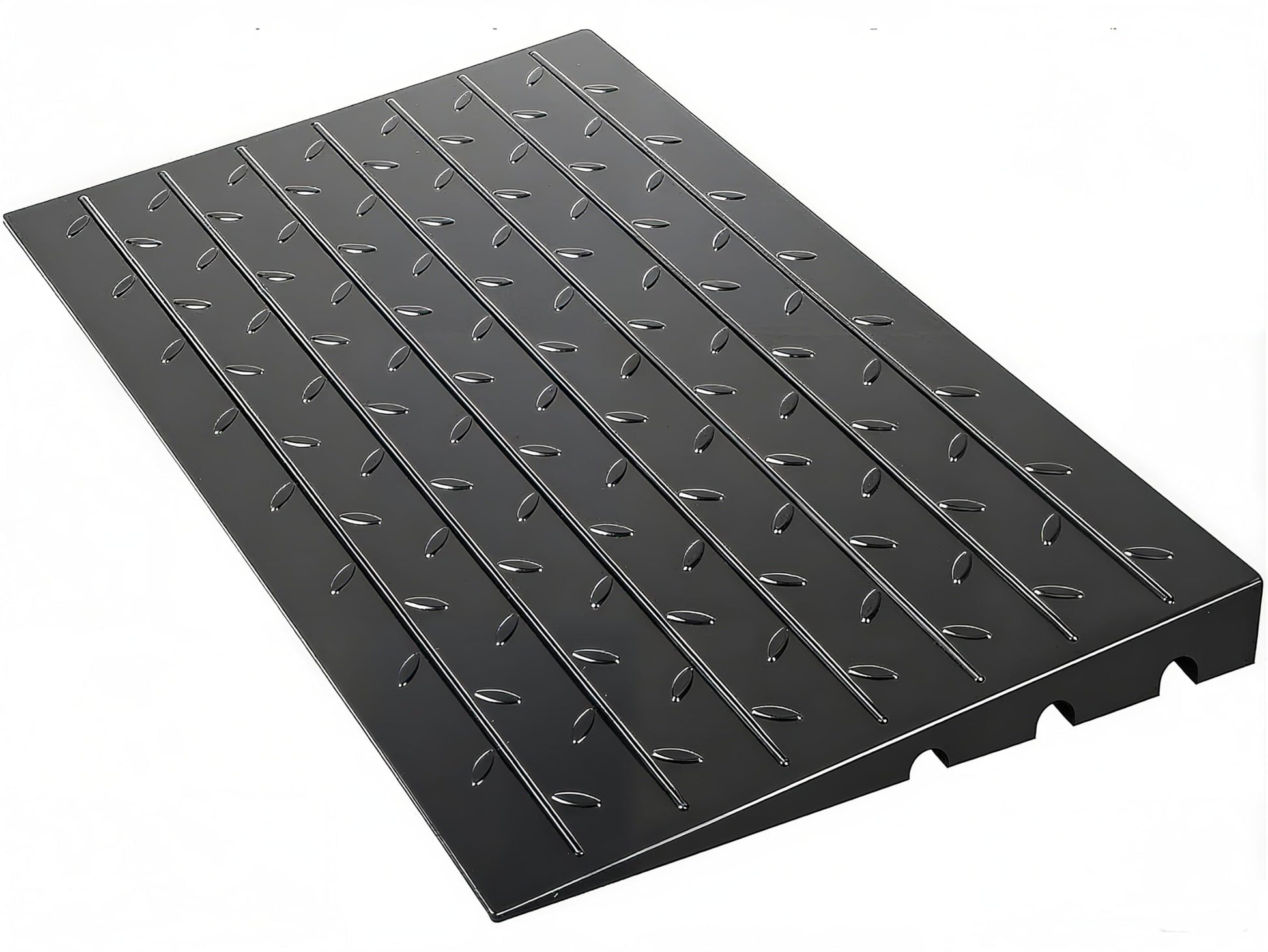 Rampa di soglia Garvee da 4" per porte con protezione per cavi a 3 canali, antiscivolo, pieghevole, capacità di carico di 2500 libbre, in gomma, senza barriere, per sedie a rotelle e scooter