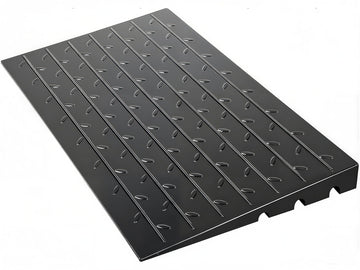 Rampa di soglia Garvee da 4" per porte con protezione per cavi a 3 canali, antiscivolo, pieghevole, capacità di carico di 2500 libbre, in gomma, senza barriere, per sedie a rotelle e scooter