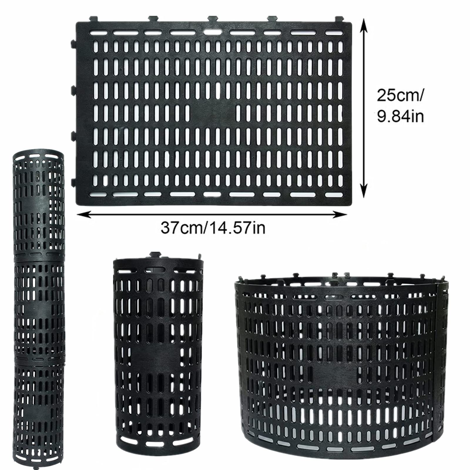 Garvee Set da 10 pezzi di protezioni espandibili per tronchi d'albero, resistenti agli animali che brucano, resistenti ai raggi UV, nere, 25x37cm