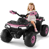 Quad elettrico per bambini Garvee 12V rosa con telecomando, musica a LED per guida fuoristrada, dai 3 anni in su - Rosa
