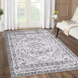 Garvee Vintage Läufer Teppich Orientalisches Design Kurzflor Pflegeleicht Waschbar Rutschfest Für Wohnzimmer Schlafzimmer Flur Küche - Grigio