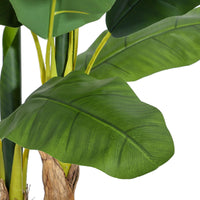 Albero di banano artificiale Garvee da 5 piedi con 11 foglie, foglie in PE, vaso di cemento, grigio per casa e ufficio