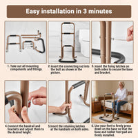 Supporto mobile per stare in piedi Garvee con 3 maniglie: stabile, regolabile, in metallo, ideale per anziani e persone con disabilità