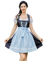 Garvee - Abito tradizionale corto Dirndl in 3 pezzi per l'Oktoberfest, blu, taglia 36