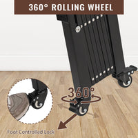 Garvee Cancello di sicurezza pieghevole singolo in acciaio con ruote per giardino e vialetto 50"H x 43"W Resistente alle intemperie