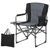 Garvee Sedia Da Regista Oversize Con Tavolino Laterale, Supporto 400 LBS, Tessuto Oxford 600D, Pieghevole, Leggera, Per Campeggio E Sport, Nero - Black