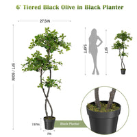 GARVEE Albero di ulivo nero artificiale 150 cm – Resistente ai raggi UV, non richiede manutenzione ed elegante per soggiorno, ufficio e decorazioni esterne