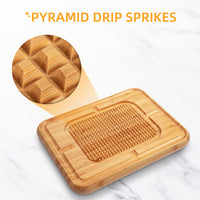 Tagliere Garvee Pyramid Tip in bambù carbonizzato bifacciale per cucina e griglia stabile e versatile