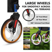 Rollator pieghevole Garvee con ammortizzatori - ruote anteriori da 12" e posteriori da 10" per comfort e sicurezza su tutti i terreni