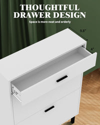 Scarpiera stretta Garvee con 3 cassetti e ripiani regolabili per corridoio e soggiorno, in legno MDF, antiribaltamento, moderna, colore naturale