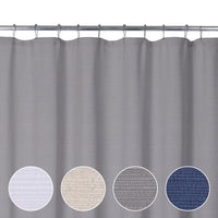 GARVEE Tenda da doccia testurizzata con effetto lino, lavabile, effetto lino per vasca da bagno e vasca da bagno, 180x180 cm, grigio