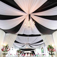Tende da soffitto Garvee per matrimoni, 6 pannelli 1,5x6 m in chiffon bianco per cerimonie, ricevimenti, banchetti